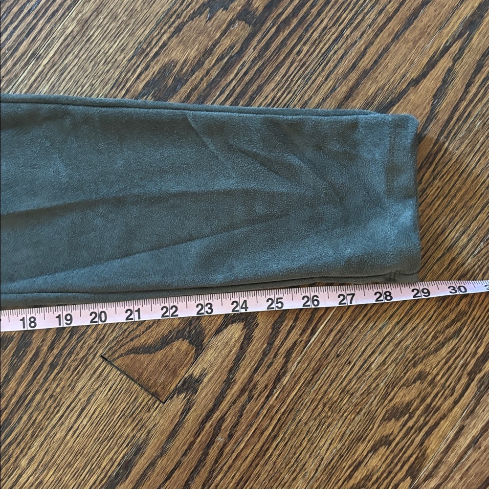J. McLaughlin Faux Suede Dark Sage Green Leggings, Size Large - Picture 7 of 7